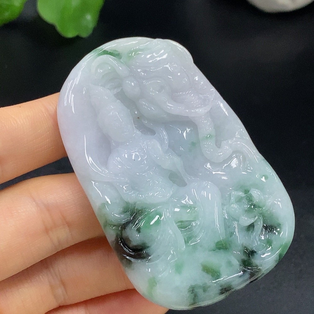 F26029359 Jadeite Samantabhadra Bodhisattva Pendant, Total Weight Approximately 63.98g