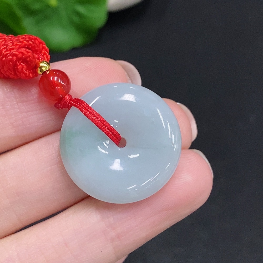 F34003235 Jadeite Safety Buckle Total Weight Approx. 7.7g (Including Rope Weight) With Non-Jade Beads