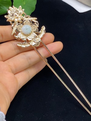 F34044797 Jadeite inlaid piece, non-gold, total weight about 12.99g