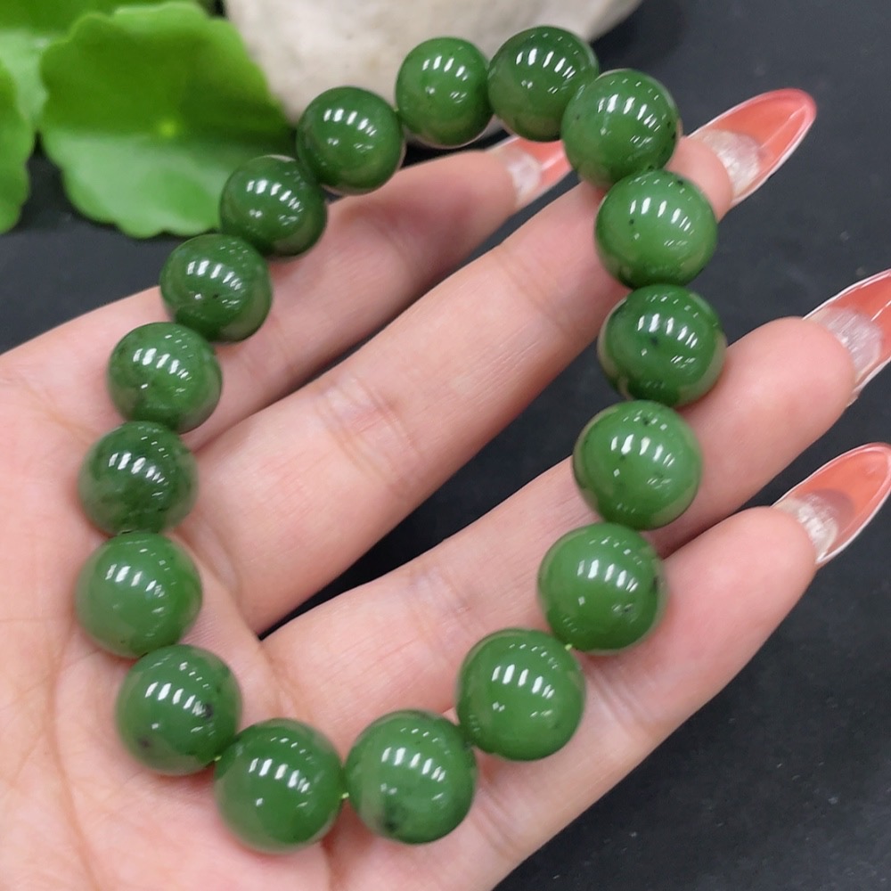 H35084219 Hetian Jade Bracelet, approx. 11.7mm, total weight approx. 44.8g