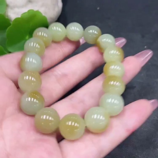 H33924683 Hetian Jade Bracelet Approx.11.7mm Total Weight Approx.42.1g