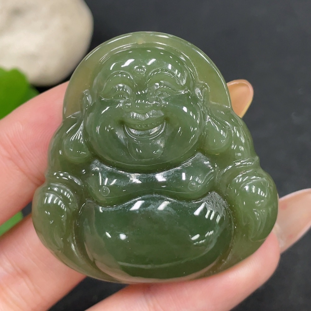 H32726176 Hetian Jade Pendant - Buddha Figure - Total Weight Approx. 25.7g