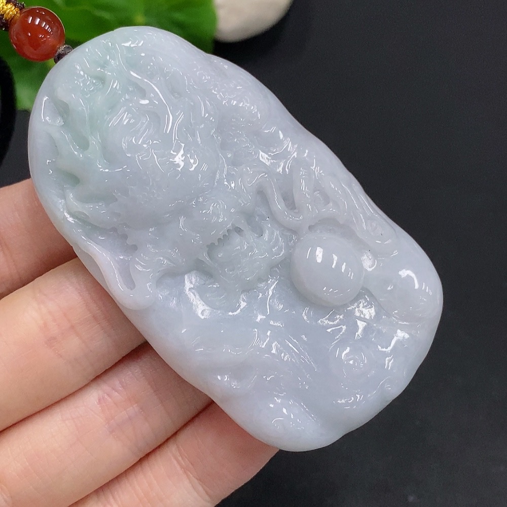 F31623547 Jadeite Dragon Soaring the Four Seas Pendant