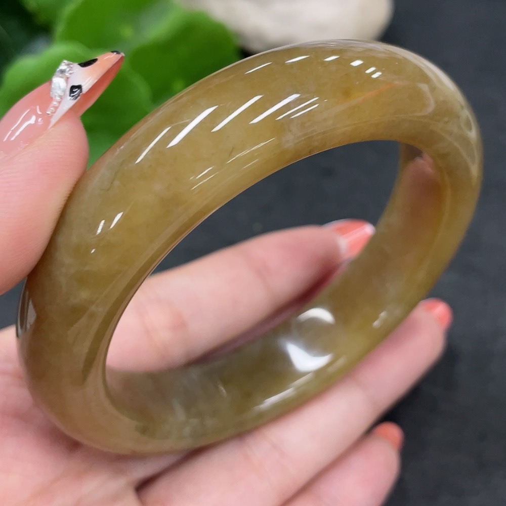 H34979774 Hetian Jade Round Bracelet Size 58.6 Total Weight Approx. 79g