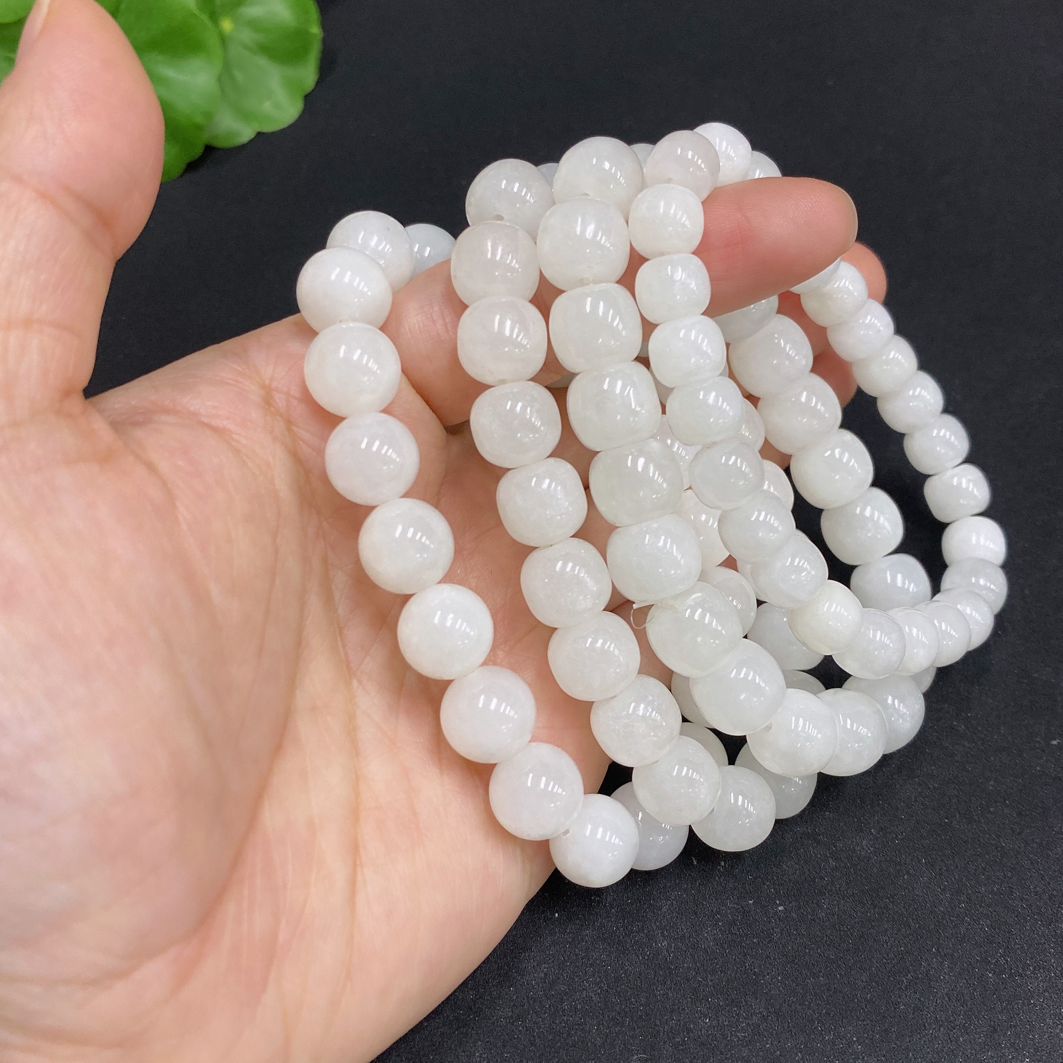 H34014415 Hetian Jade Bracelet, Max. Bead Size Approx. 9.6mm, Total Weight Approx. 113.3g, Containing Other Mineral Components