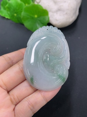 F41934389 翡翠挂件如意 货品总约重22.5g