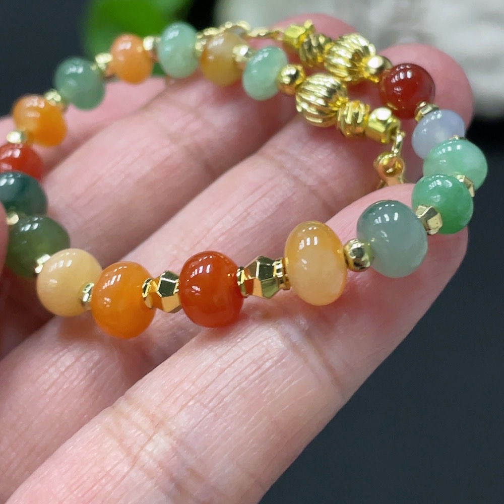 F35171466 Jadeite Bracelet Max. 7mm Approx. Total Weight 8.92g Non-Gold