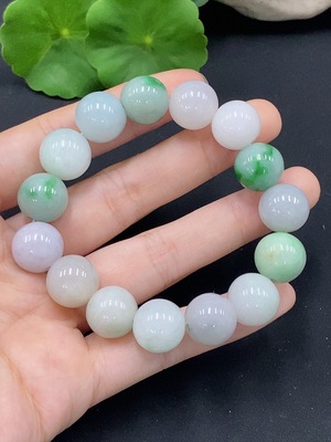 F28201703 Jadeite Bead Bracelet Approx.12.7mm Total Weight Approx.53.14g