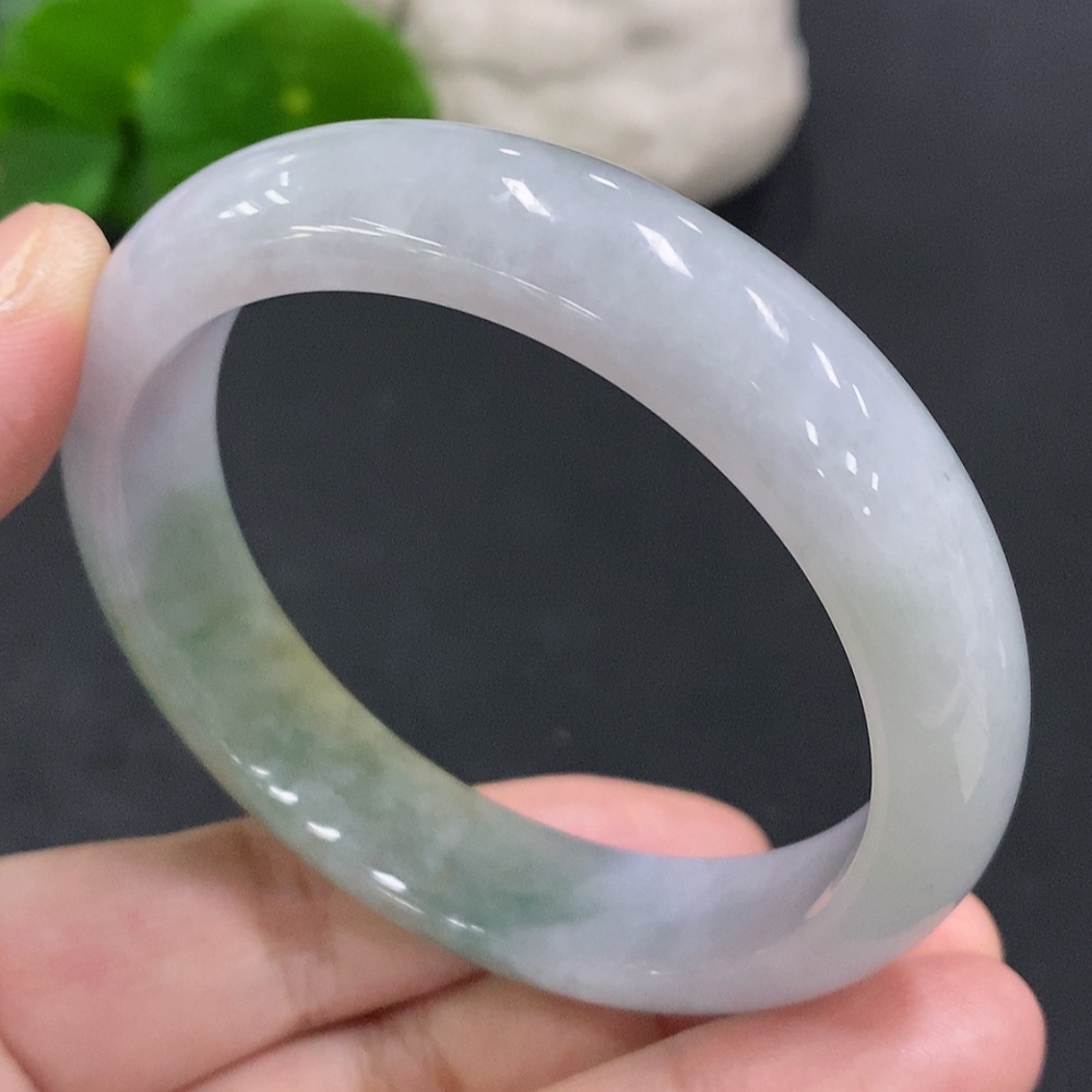 F34000393 Jadeite Round Bangle Size 53.2 Total Weight Approx. 46.56g