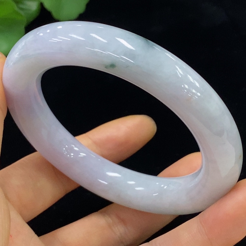 F34973933 Jadeite Round Bangle Size 56.7 Total Weight Approx. 85.58g with Color Polishing Powder