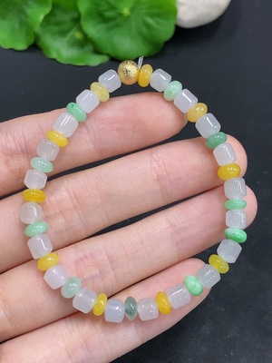 F30458695 JadeiteBeaded Bracelet Approx 5.5mm Total Weight 9.7g Non-gold-inlaid Undetermined Color Origin
