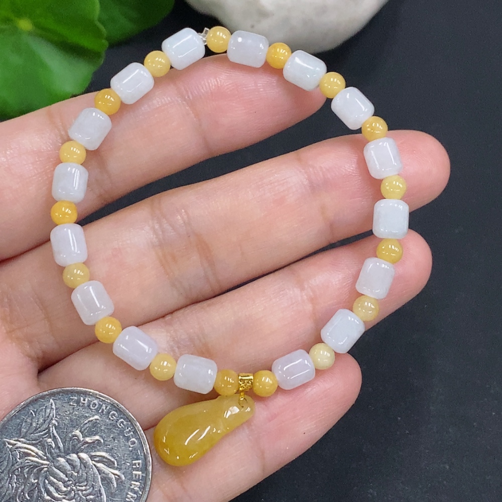 F29316697 Jadeite Beaded Necklace approx. 5mm (18K Gold) Total Weight approx. 8.4g (Color origin undetermined)