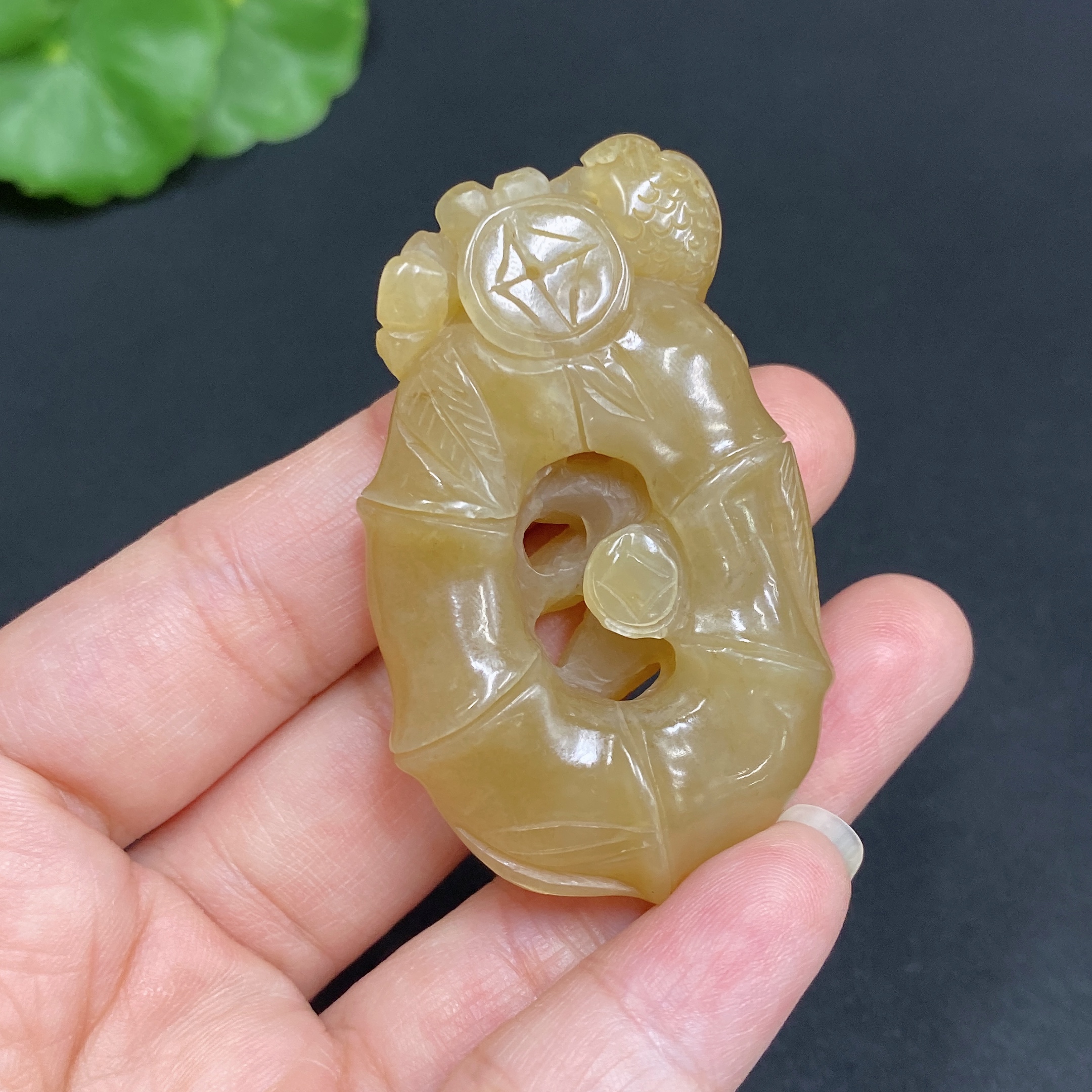 H34014808 Hetian Jade Pendant - Bamboo Announcing Peace, Total Weight Approx. 24.8g