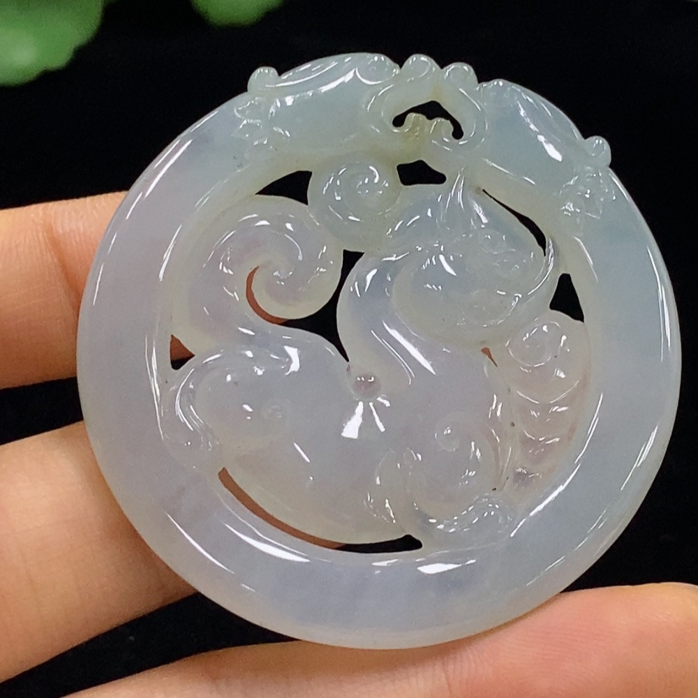 F35095373 Jadeite Pixiu Pendant, Total Weight Approximately 28.72g