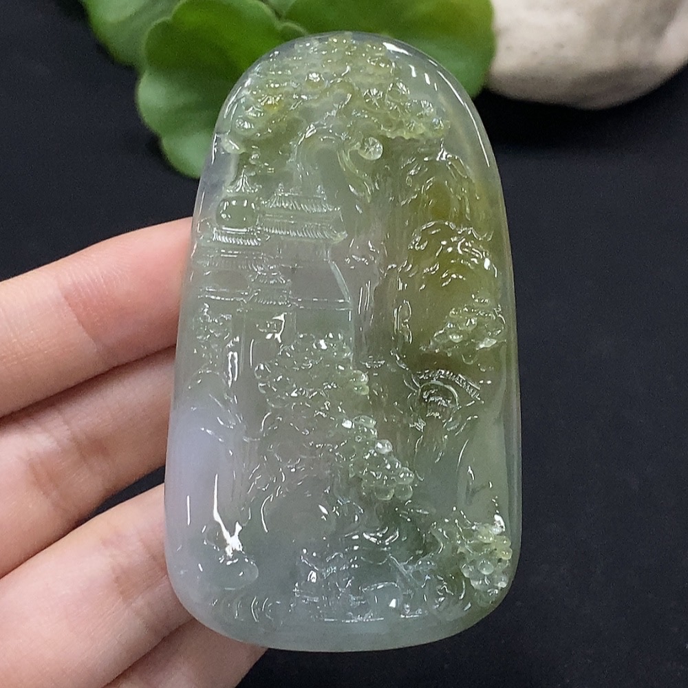 F34996472 Jadeite Landscape Pendant, Total Weight Approx. 34g
