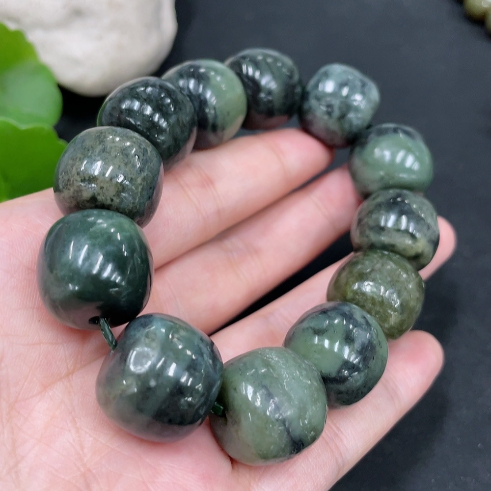H30538458 Hetian Jade Bracelet Approx.17mm Total Weight Approx.109.3g