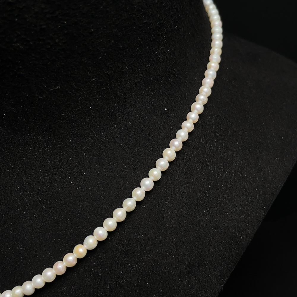 C24796547 Pearl bead necklace, non-gold setting, total weight approx. 7.58g, bead size ca. 3.6mm