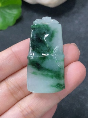 F34955224 Jadeite Bamboo Pendant Total Weight: Approx. 11.7g