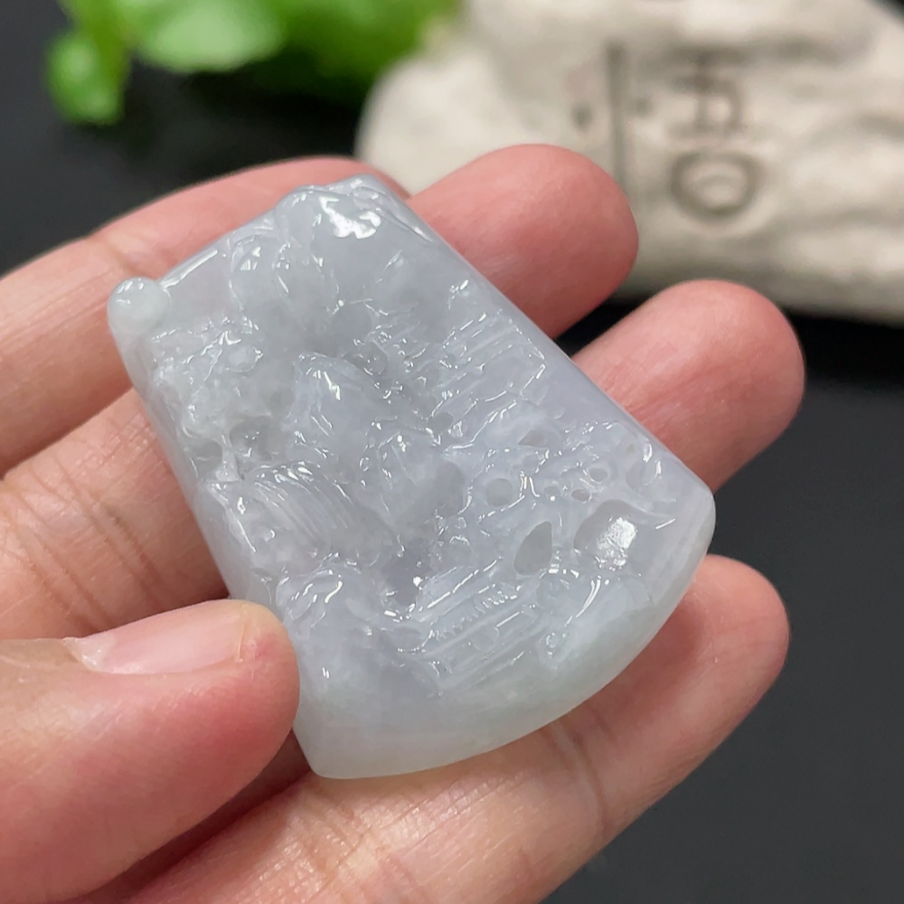 F34018139 Jadeite Landscape Pendant Total Weight Approx. 18.37g