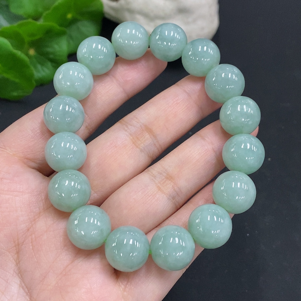F35104999 Jadeite Bead Necklace Approximately 13mm Total Weight About 64.6g
