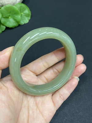 H34036049 Hetian Jade Round Bracelet Size 57 Total Weight Approx. 71.8g