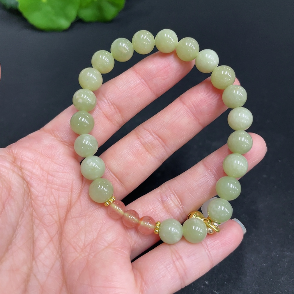 H34037361 Hetian Jade Bracelet, Approx. 7.8mm, Non-gold Inlaid, Total Weight Approx. 18.2g, Accessories Not Hetian Jade