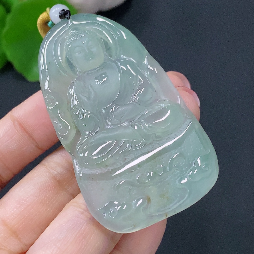 F28183141 Jadeite Pendant Buddha Plaque Total Weight Approx. 26.54g