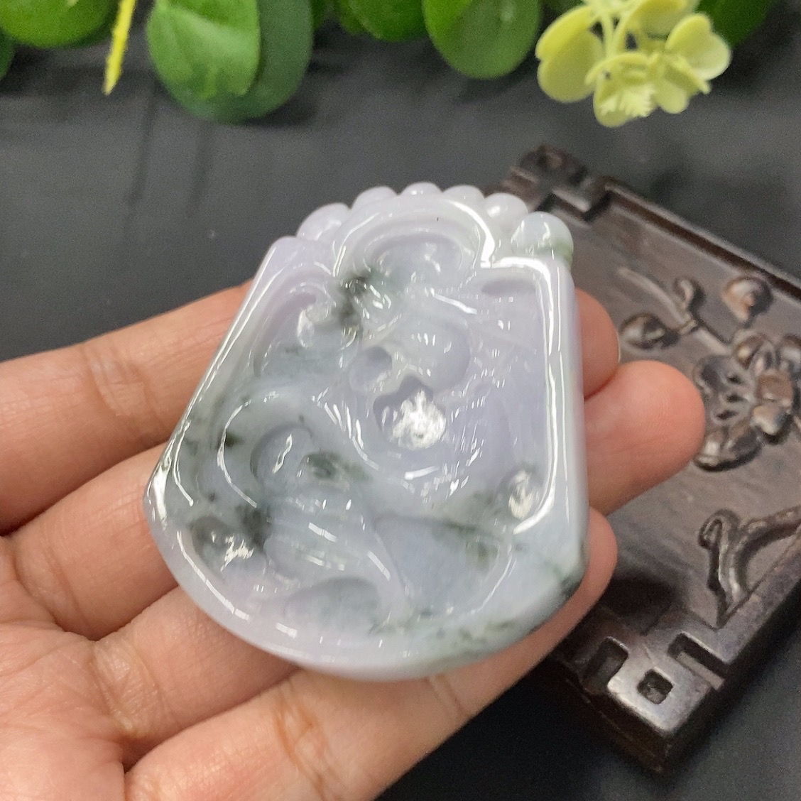 F07135087 Jadeite Antique Dragon Pendant