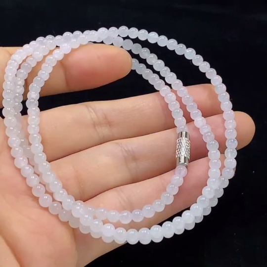 F33861545 Jadeite Bead Necklace Approx. 3.5mm Total Weight Approx. 15.36g Non-Gold