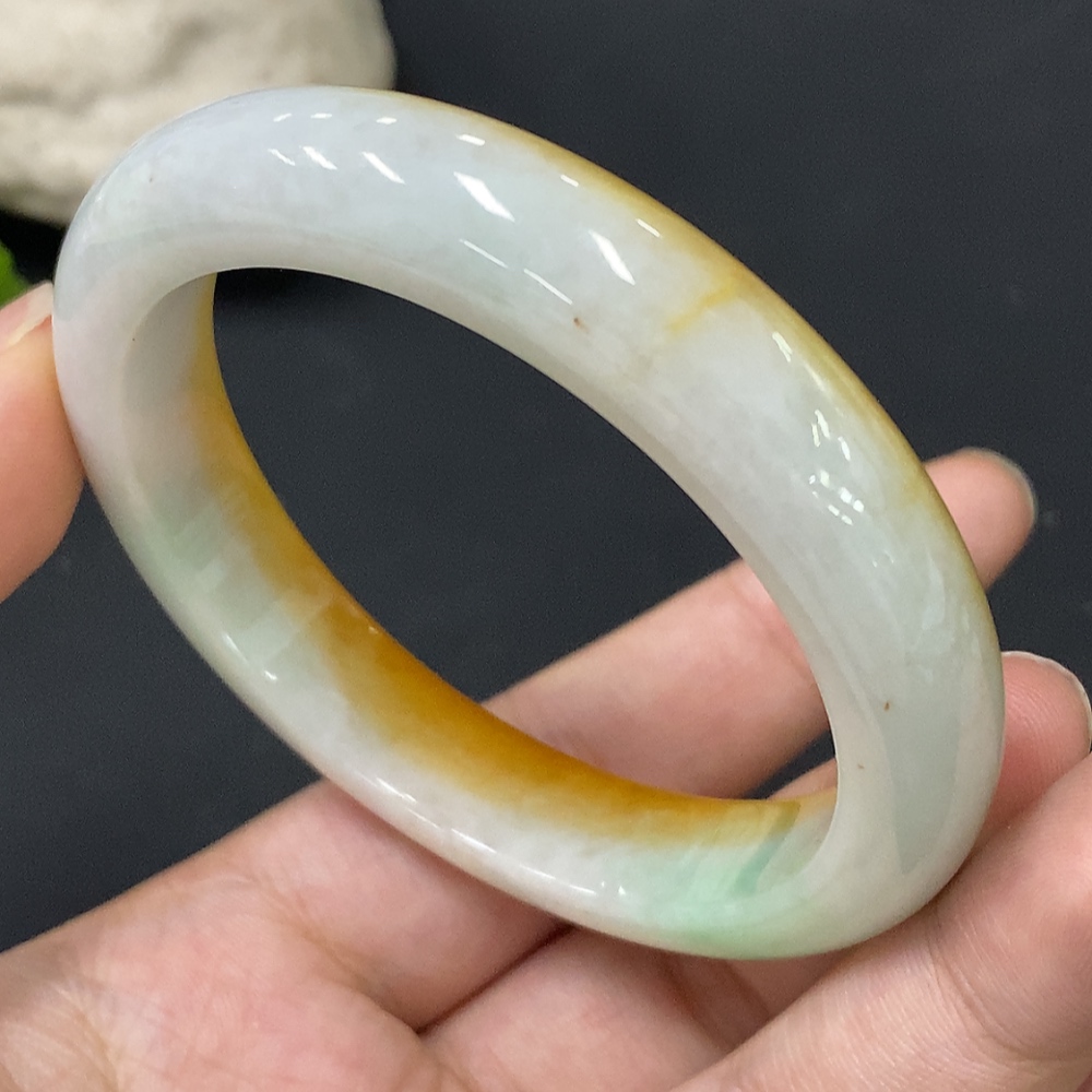 F28290911 Jadeite Round Bangle Size 54.8 Total Weight Approx. 50.07g Color Origin Undetermined