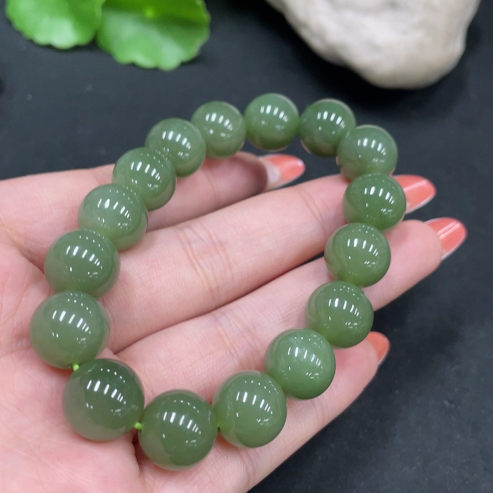 H35084790 Hetian Jade Bracelet, Approx. 11.8mm, Total Weight Approx. 42.9g