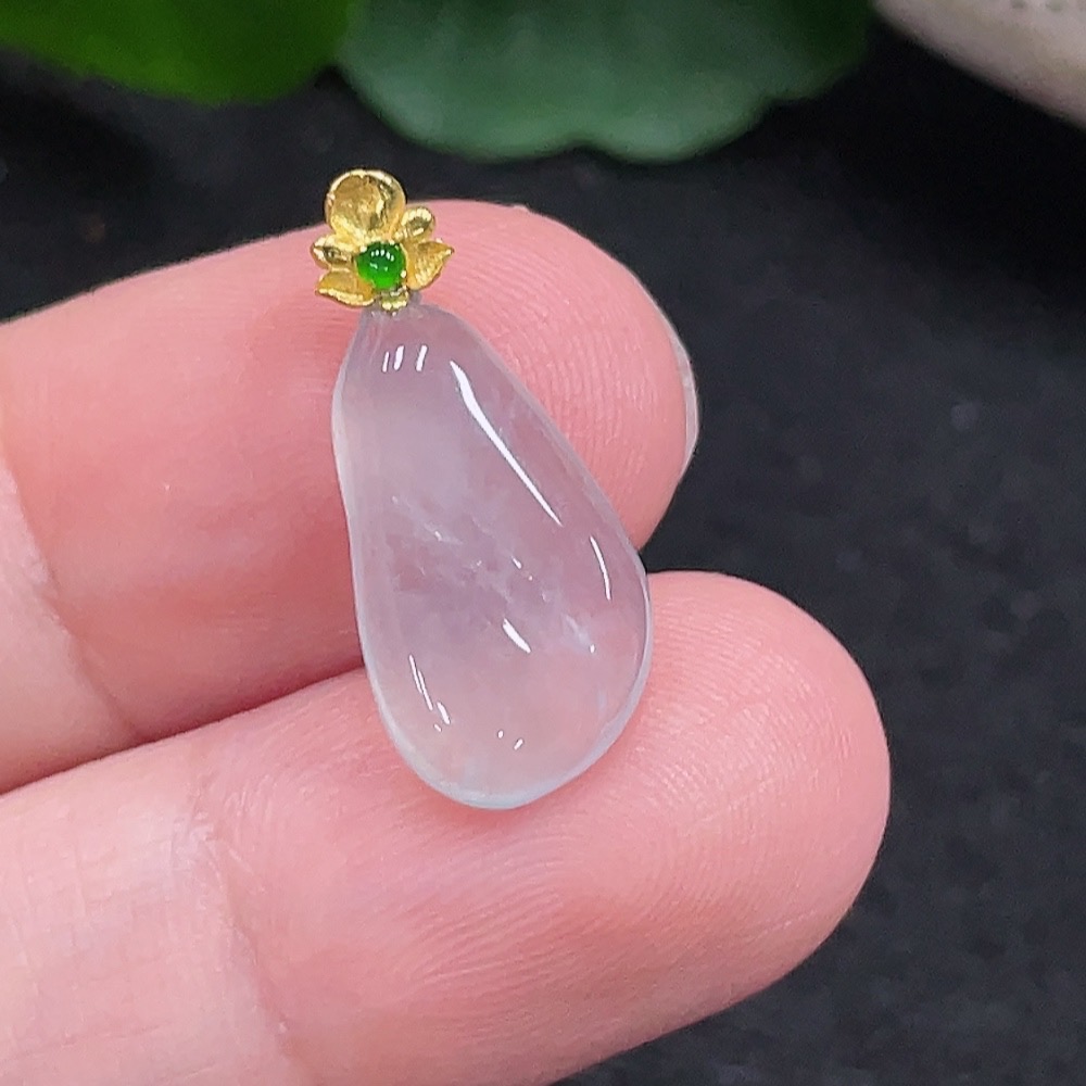 F33872371 Jadeite Pendant 18K Gold Total Weight Approx. 1g