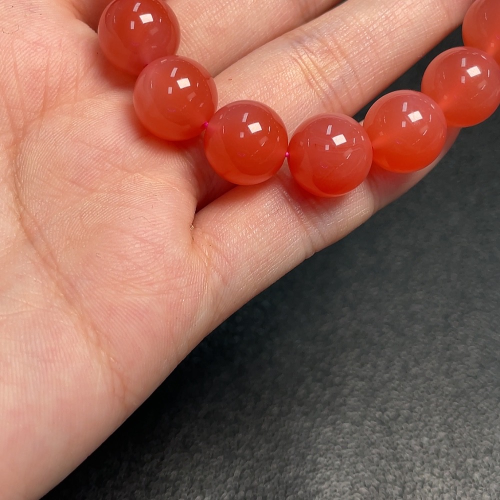 C33921071 South Red Agate Bead Bracelet, Total Weight Approx. 36.93g, Size About 11.5mm
