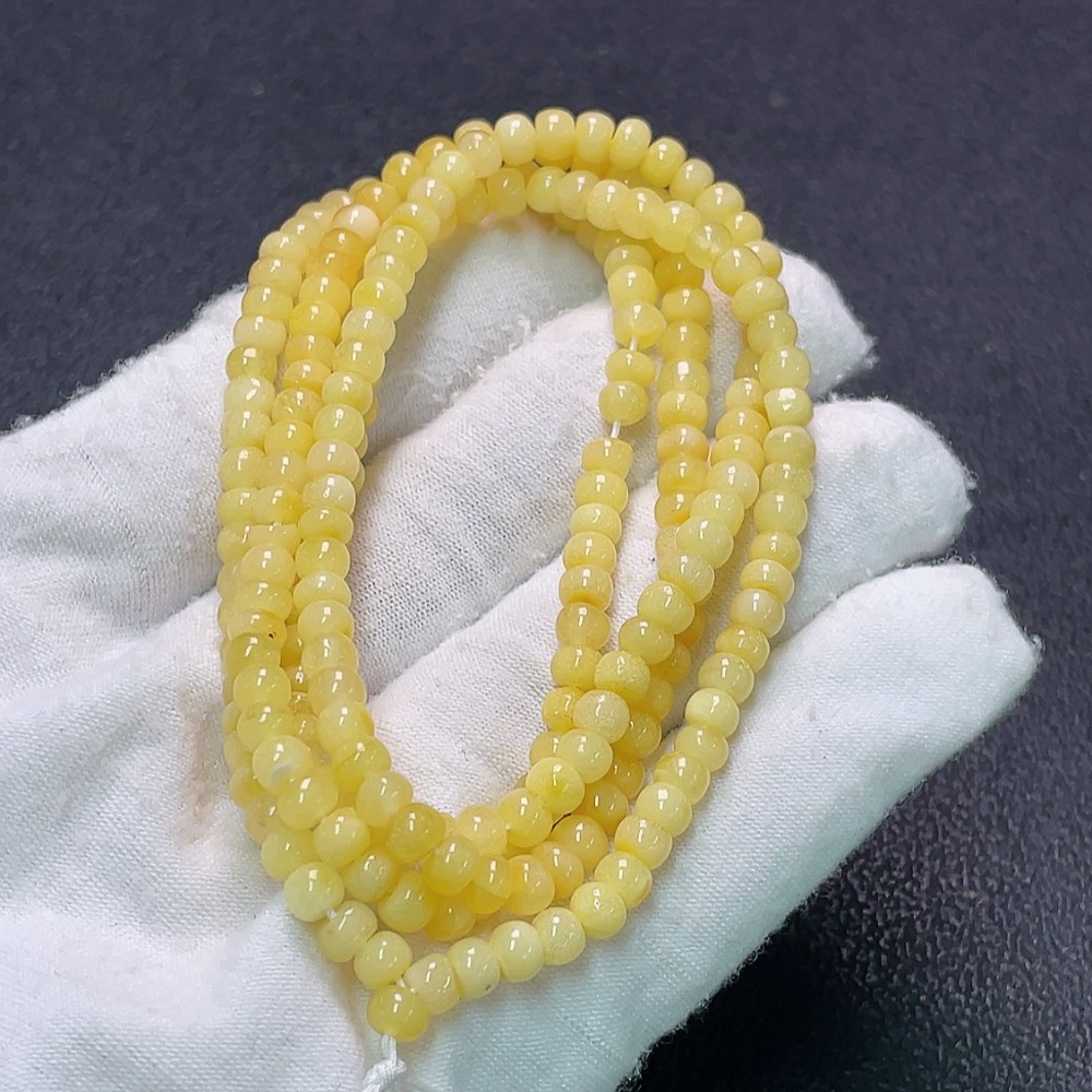 C33922934 Amber Beeswax Bead Strand, Total Weight Approx. 9.56g, Size Approx. 4.5mm