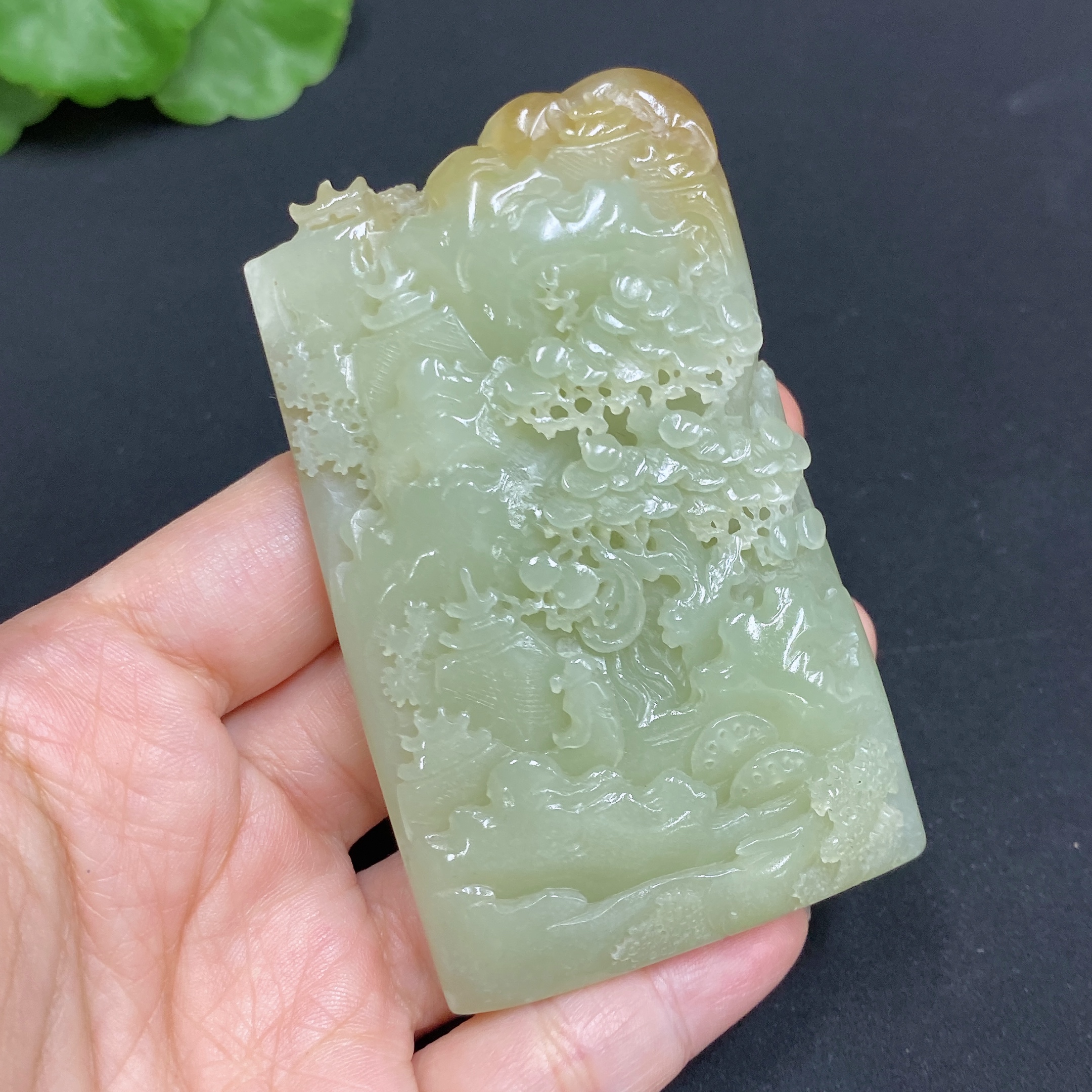 H34985314 Hetian Jade Pendant Landscape Plaque Total Weight Approx. 99.3g