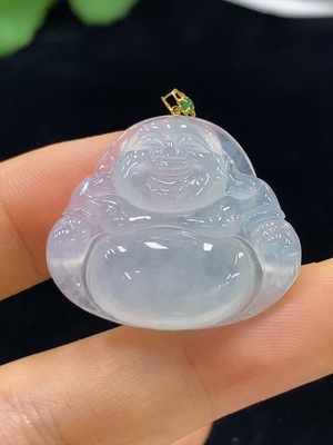 F34024852 Jadeite Buddha Pendant 18k Total Weight Approx. 6.11g
