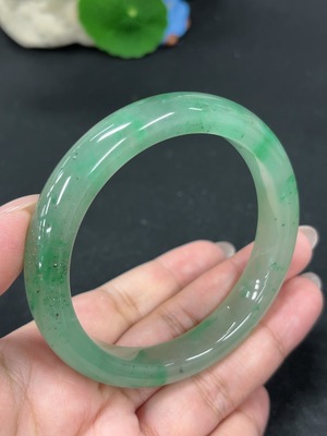 H42080907 非洲翠(独龙玉)正圈手镯 圈口60.5 货品总重约52.7g