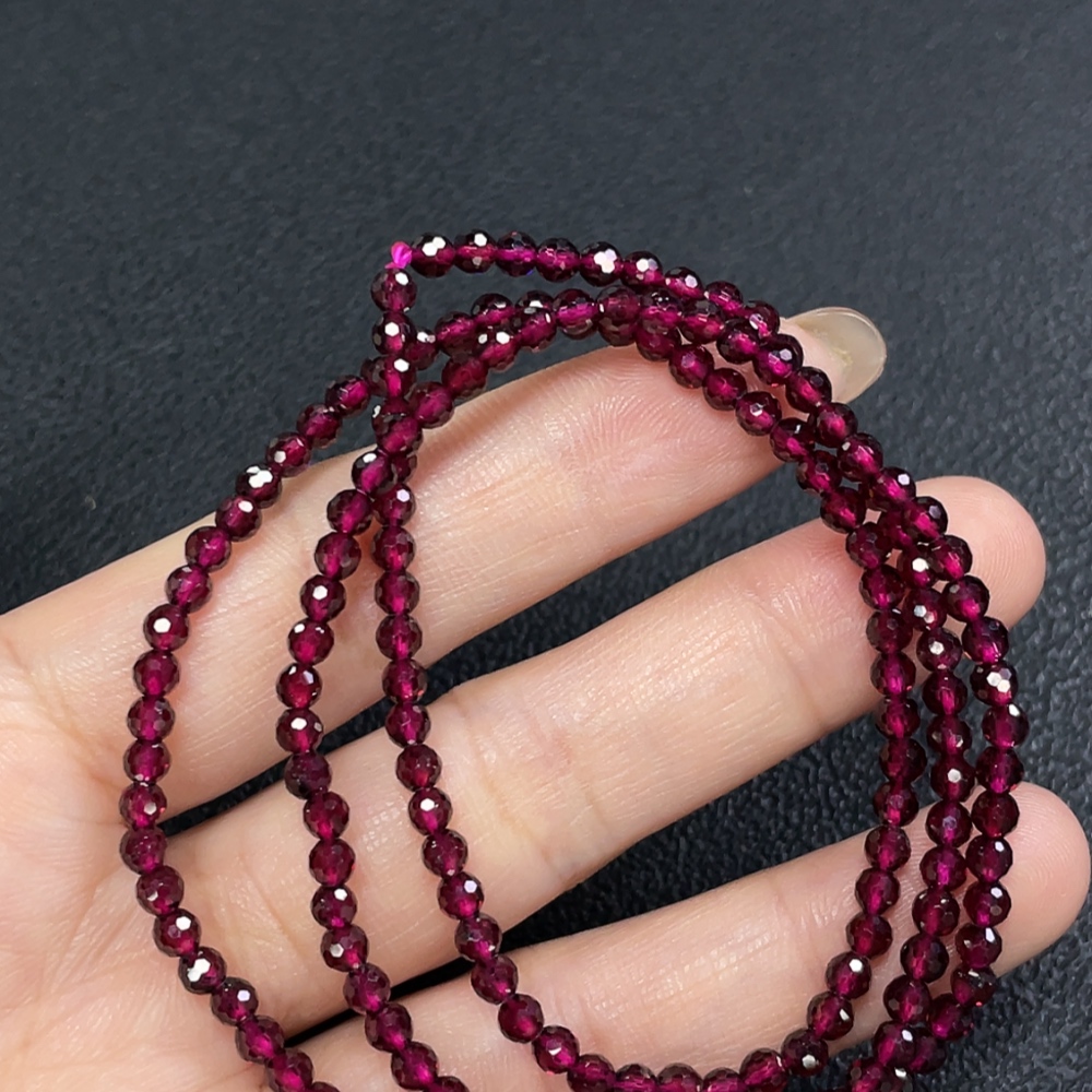 C29339322 Garnet Beaded Necklace Total Weight Approx.11.82g Size About 3.1mm