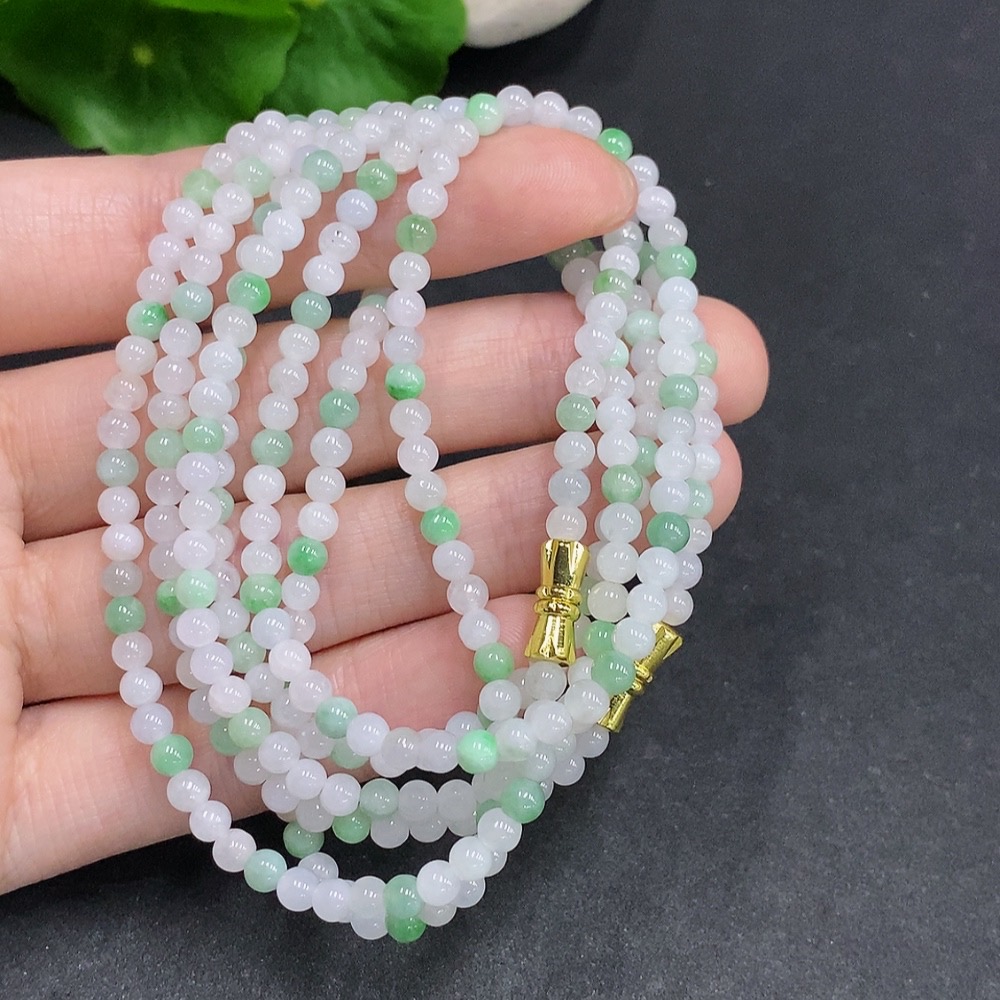 F34061629 Jadeite Beads Sell as a Lot No Gold Setting