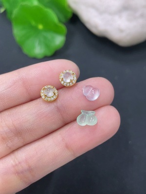 F46566663 翡翠镶嵌耳饰 镶嵌件 一手走 非金 非钻