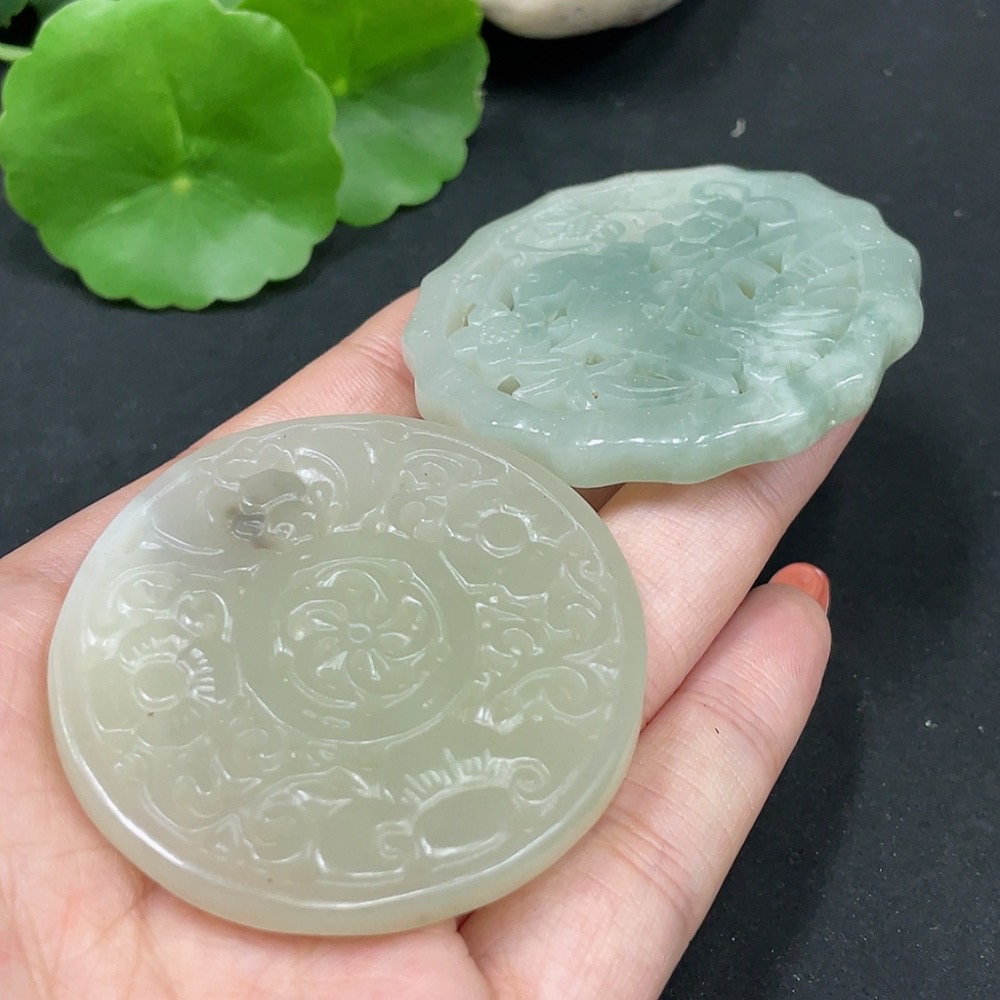 H35085688 Hetian Jade Pendant Antique Plaque Containing Other Mineral Components Total Weight Approx. 60.4g