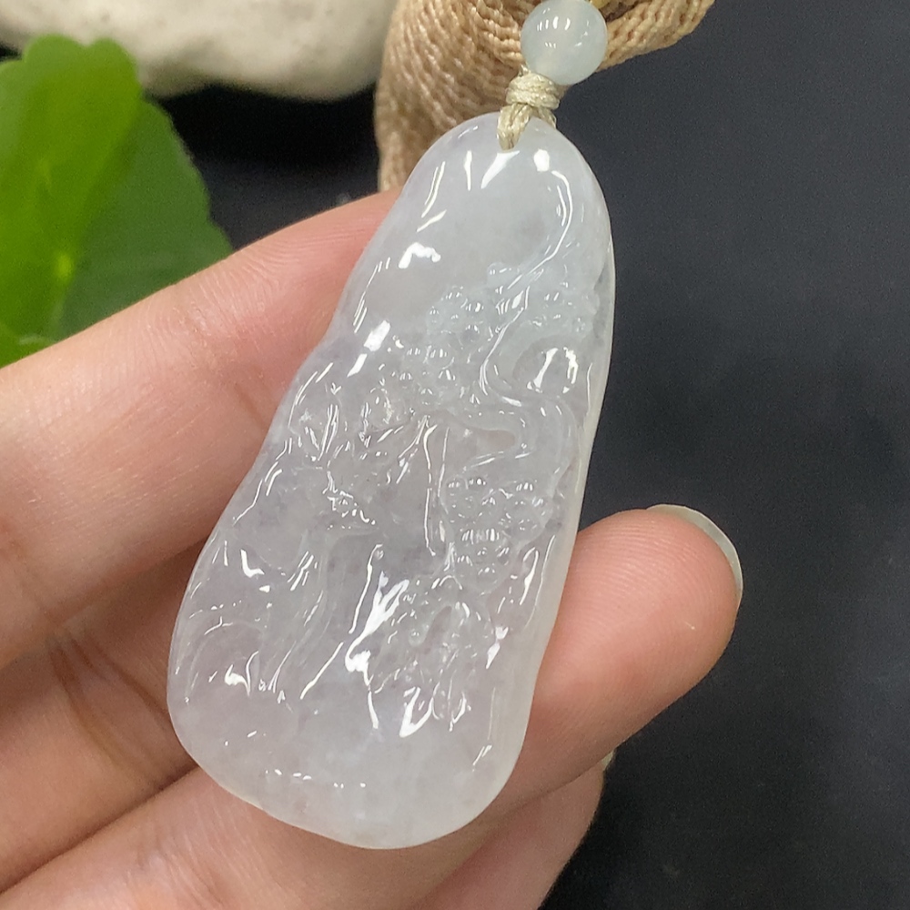 F29394386 Jadeite Pendant with Cord, Total Weight Approx. 19.08g