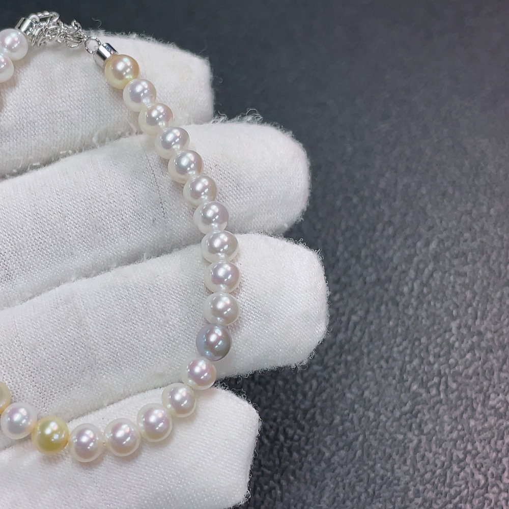 C32817295 Pearl Bracelet Non-Gold Color Origin Undetermined Total Weight Approx. 4.91g Size About 4.8mm