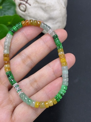 F42956270 翡翠珠链 卡4.7mm左右 非金 货品总重约10.2克（含其他矿物成分）