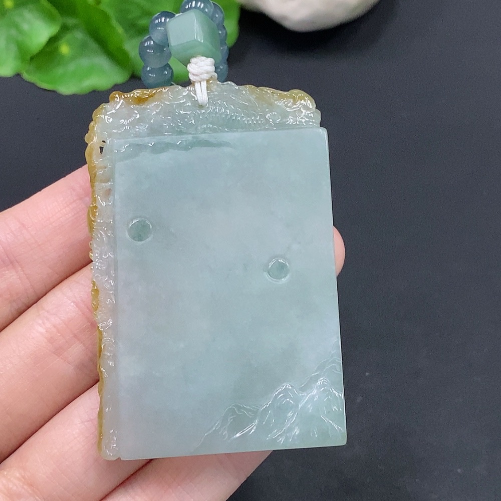 F28218801 Jadeite Enlightenment Pendant Total weight about 90g (including rope weight) Color origin undetermined
