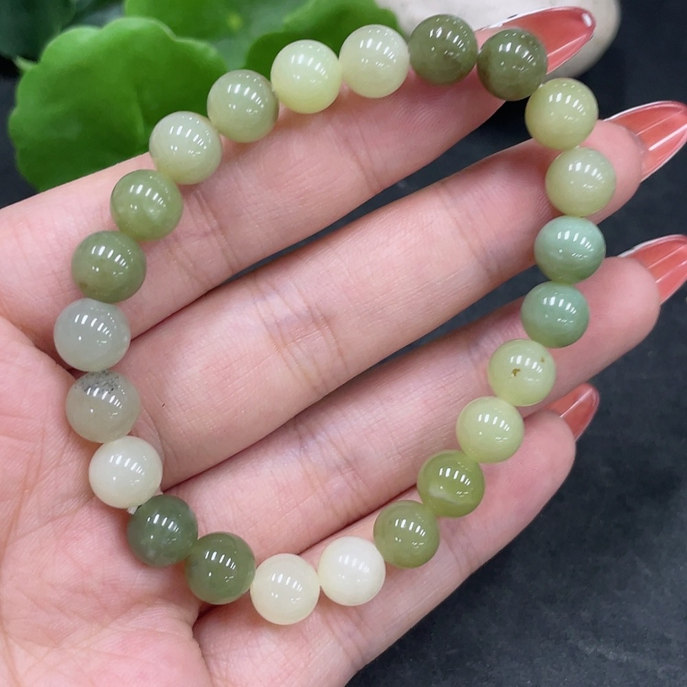 H34980605 Hetian Jade Bracelet, Approx. 7.7mm, Total Weight About 18g