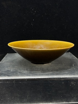 W41943477 陶瓷 全品 近代黄釉兔豪碗