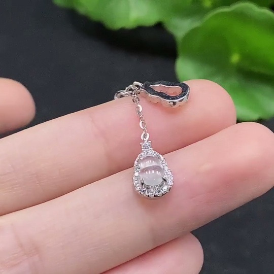 F35090340 Jadeite Gourd Inlaid Necklace Non-Gold Inlaid Total Weight About 2.52g