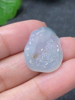 F34976474 Jadeite Pendant Baby Buddha