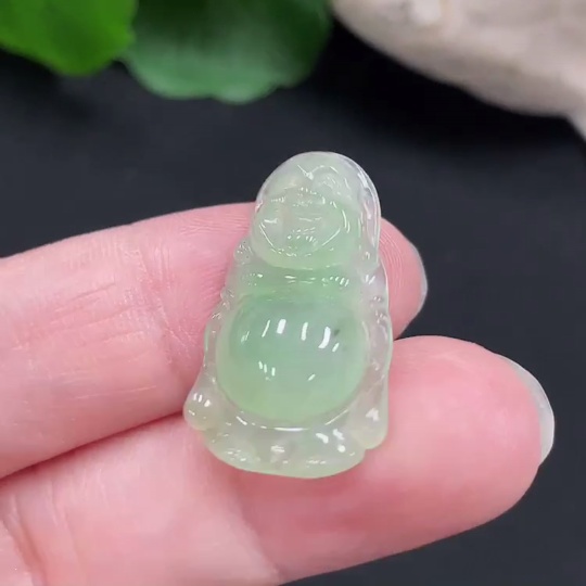 F30459851 Jadeite Standing Buddha Pendant, Total Weight Approximately 2.4g